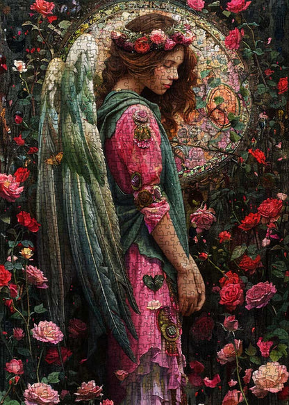 Angel in the Rose Garden Jigsaw Puzzle
