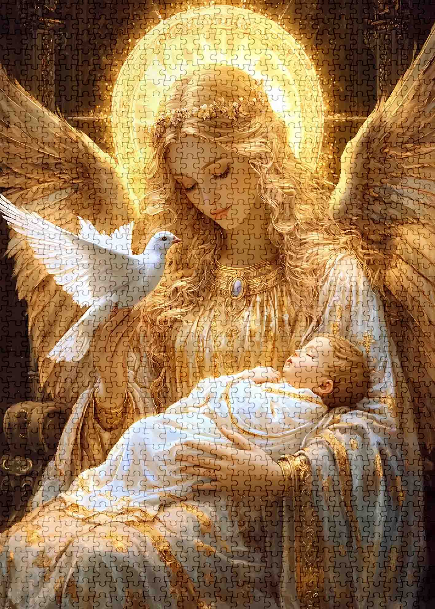 Golden Angel with Baby Jigsaw Puzzles