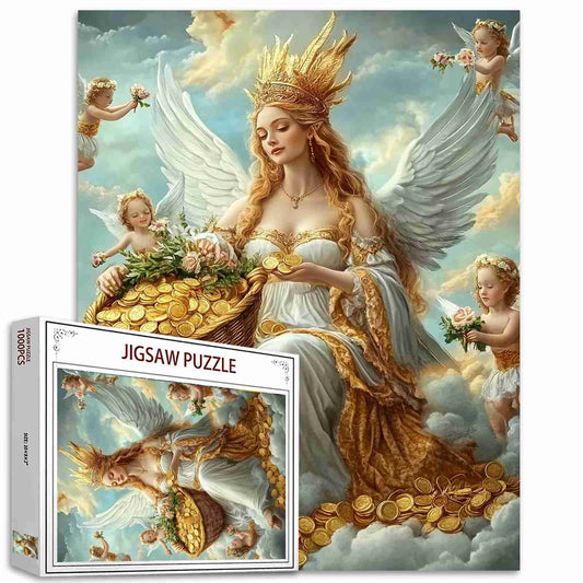 Heavenly Angel and Cherubs Jigsaw Puzzle