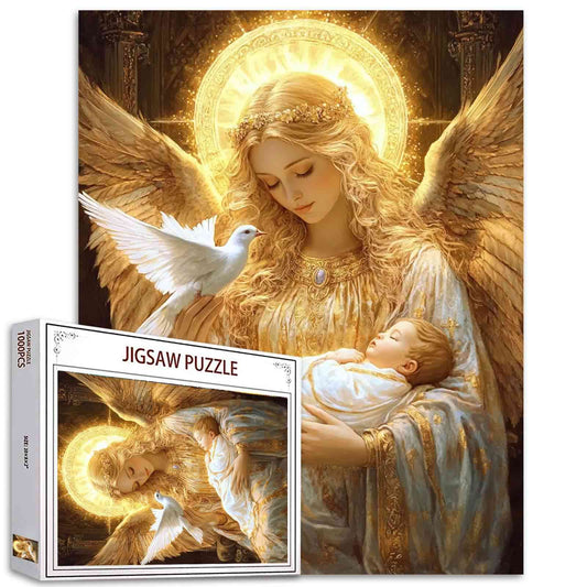 Golden Angel with Baby Jigsaw Puzzles