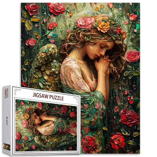 Rose Angel in Prayer Jigsaw Puzzles