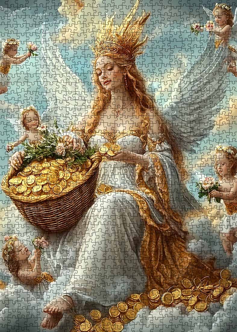 Heavenly Angel and Cherubs Jigsaw Puzzle