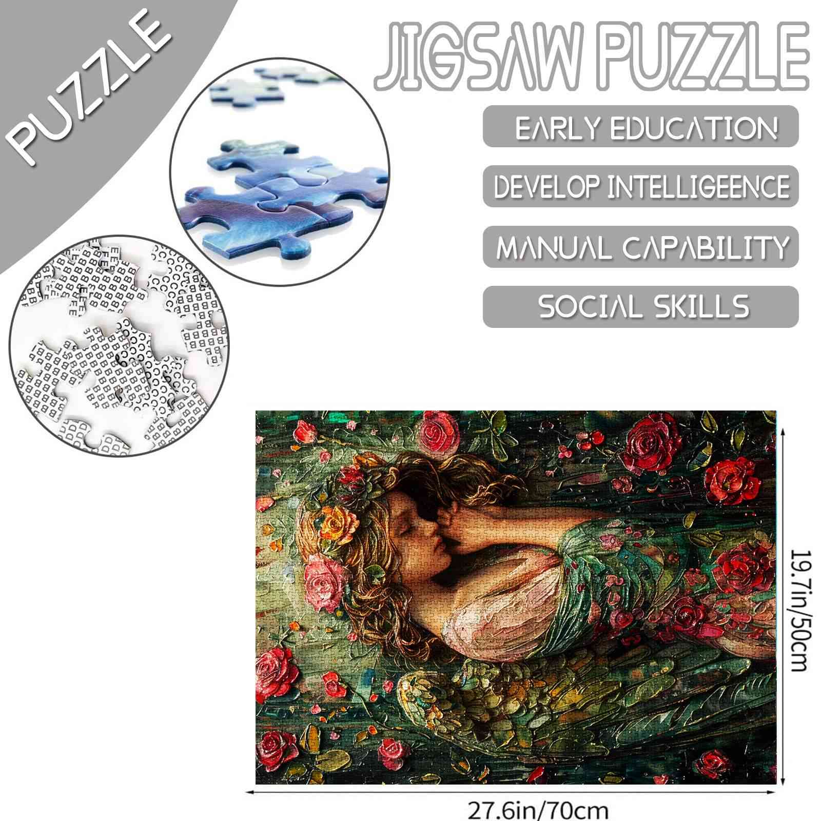 Rose Angel in Prayer Jigsaw Puzzles