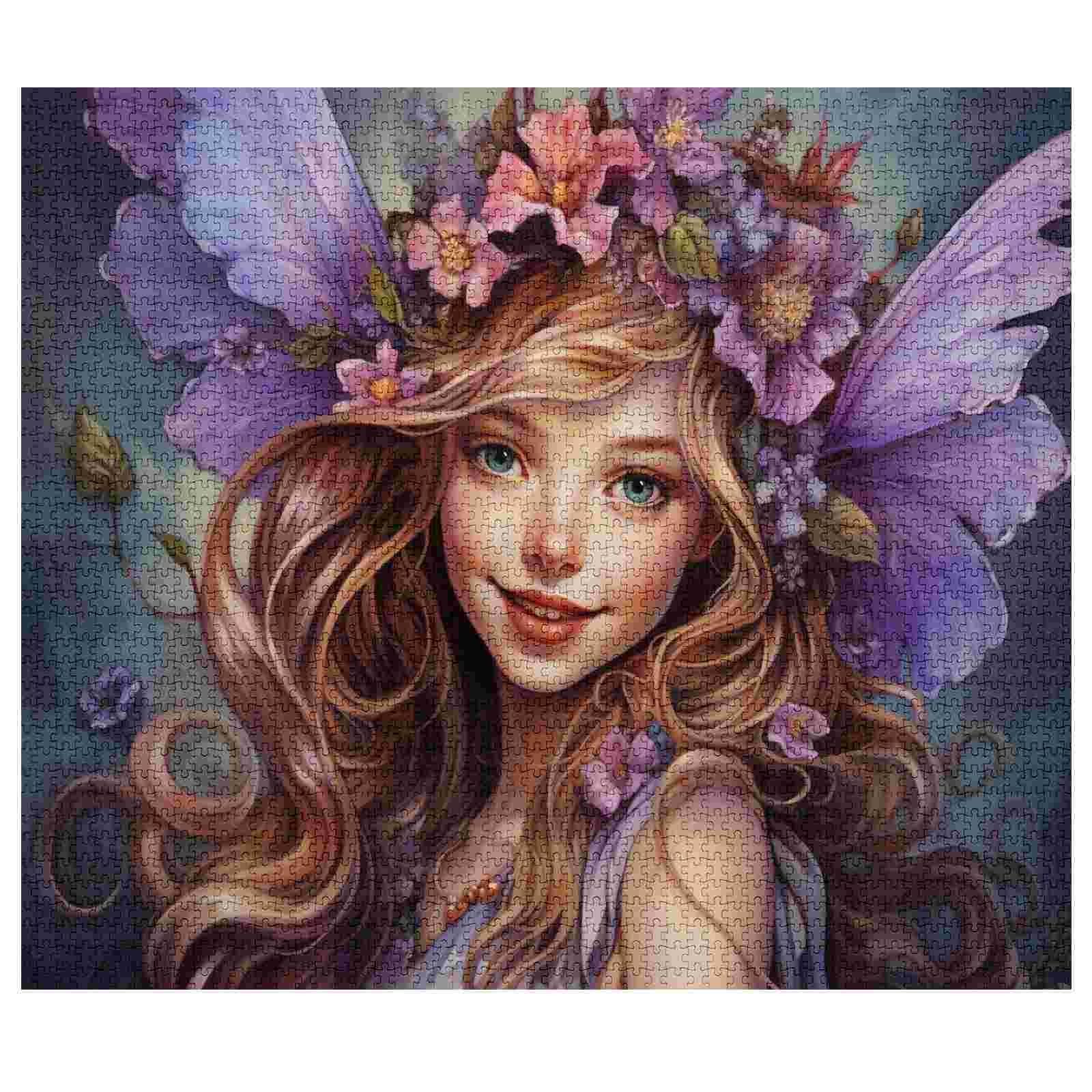 Charming Fairy with Lavender Wings Jigsaw Puzzles