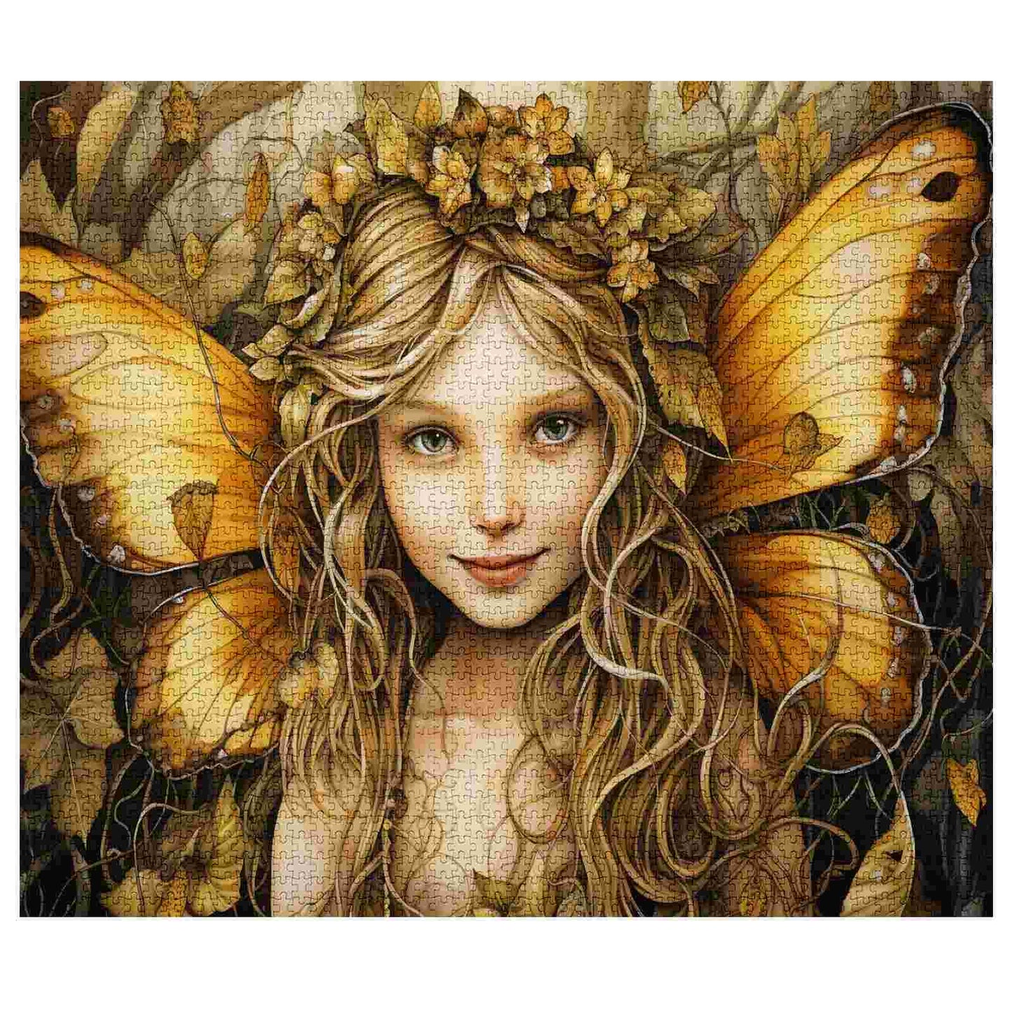 Golden Fairy with Autumn Wings Jigsaw Puzzles