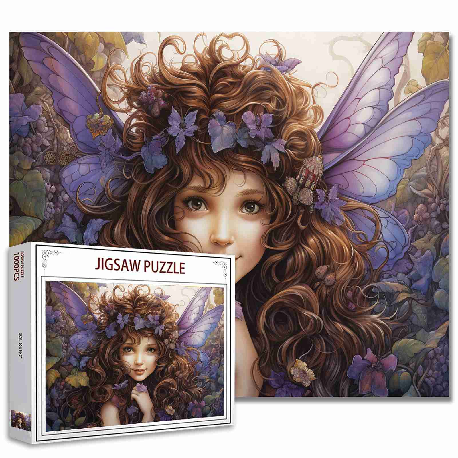 Sweet Fairy with Purple Wings Jigsaw Puzzles