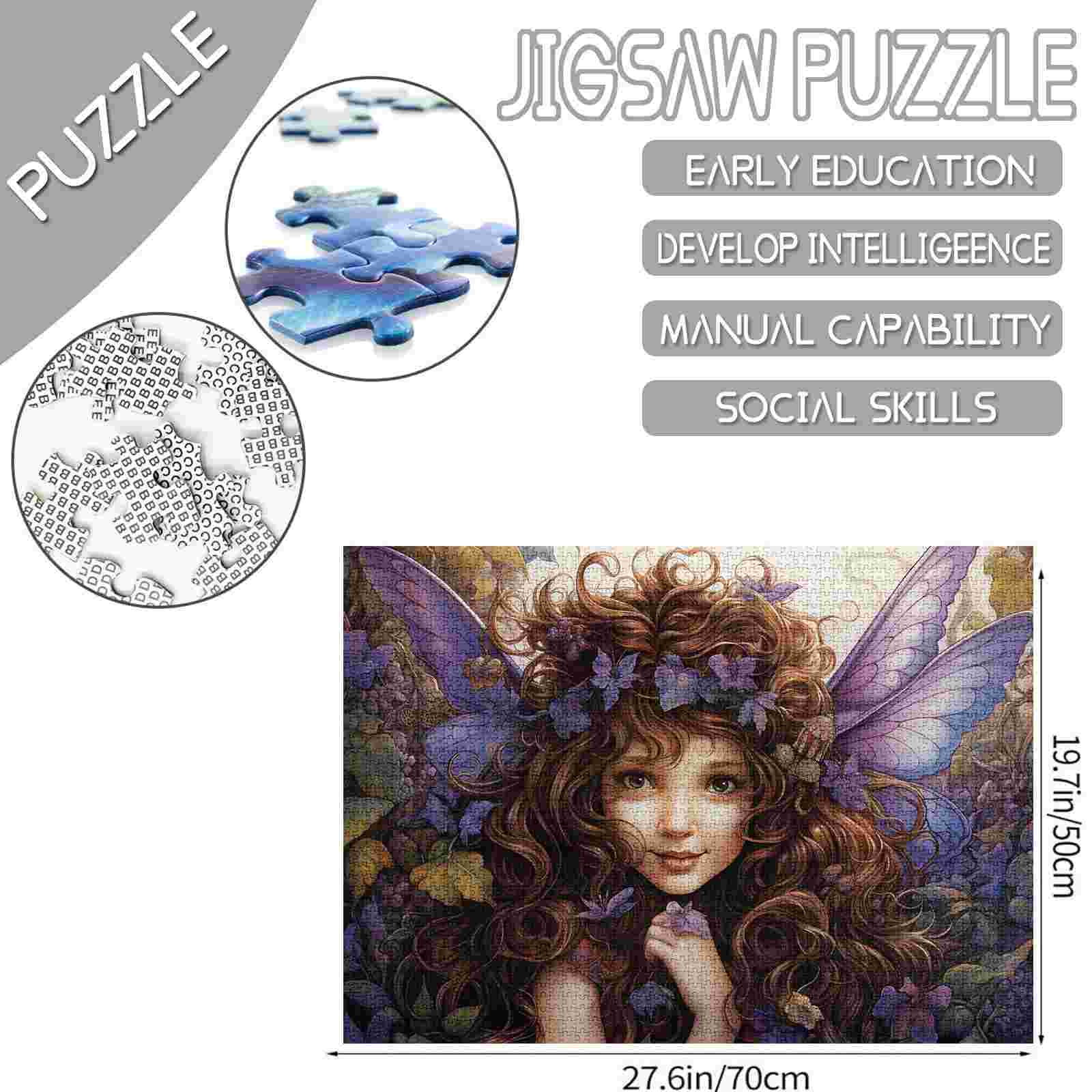 Sweet Fairy with Purple Wings Jigsaw Puzzles