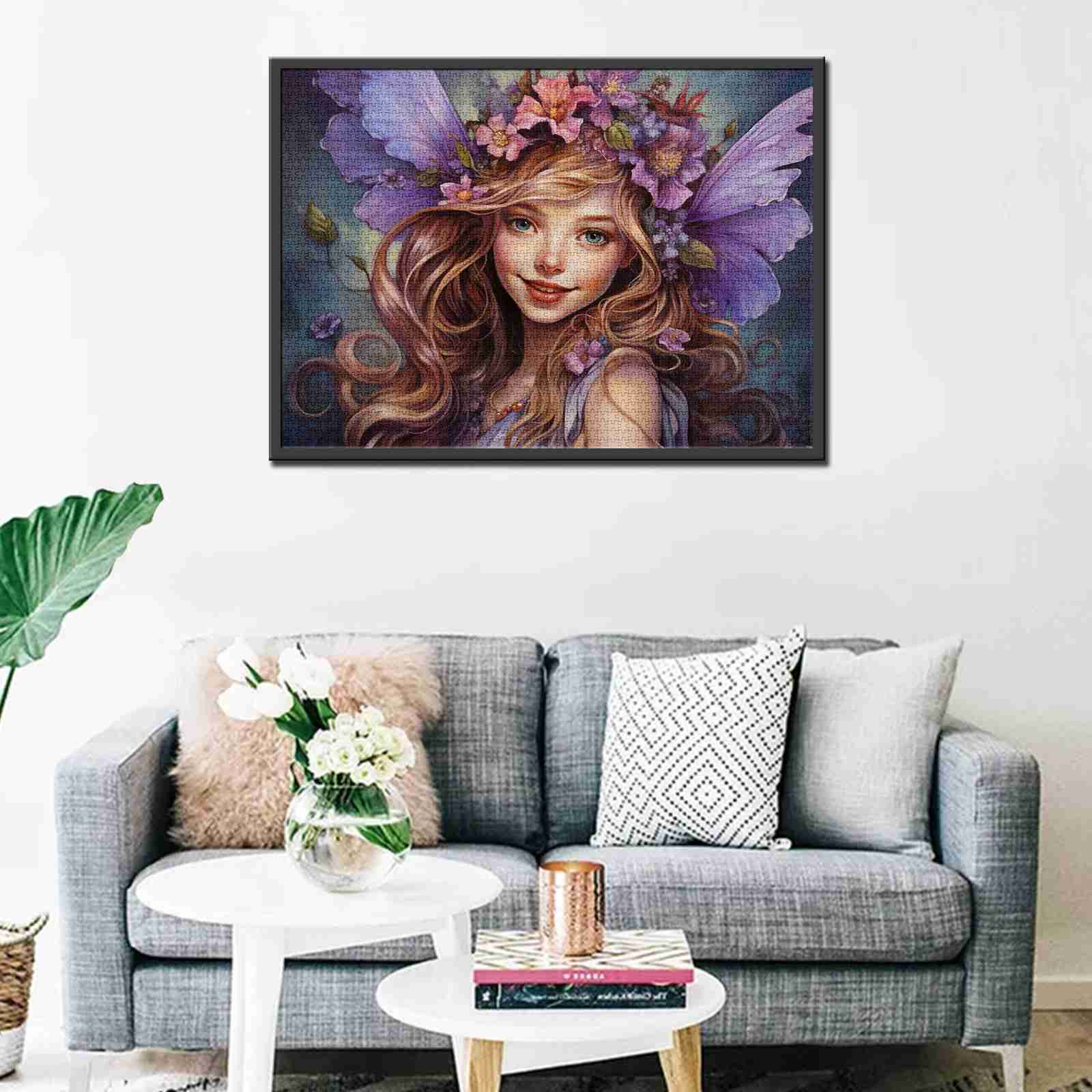 Charming Fairy with Lavender Wings Jigsaw Puzzles