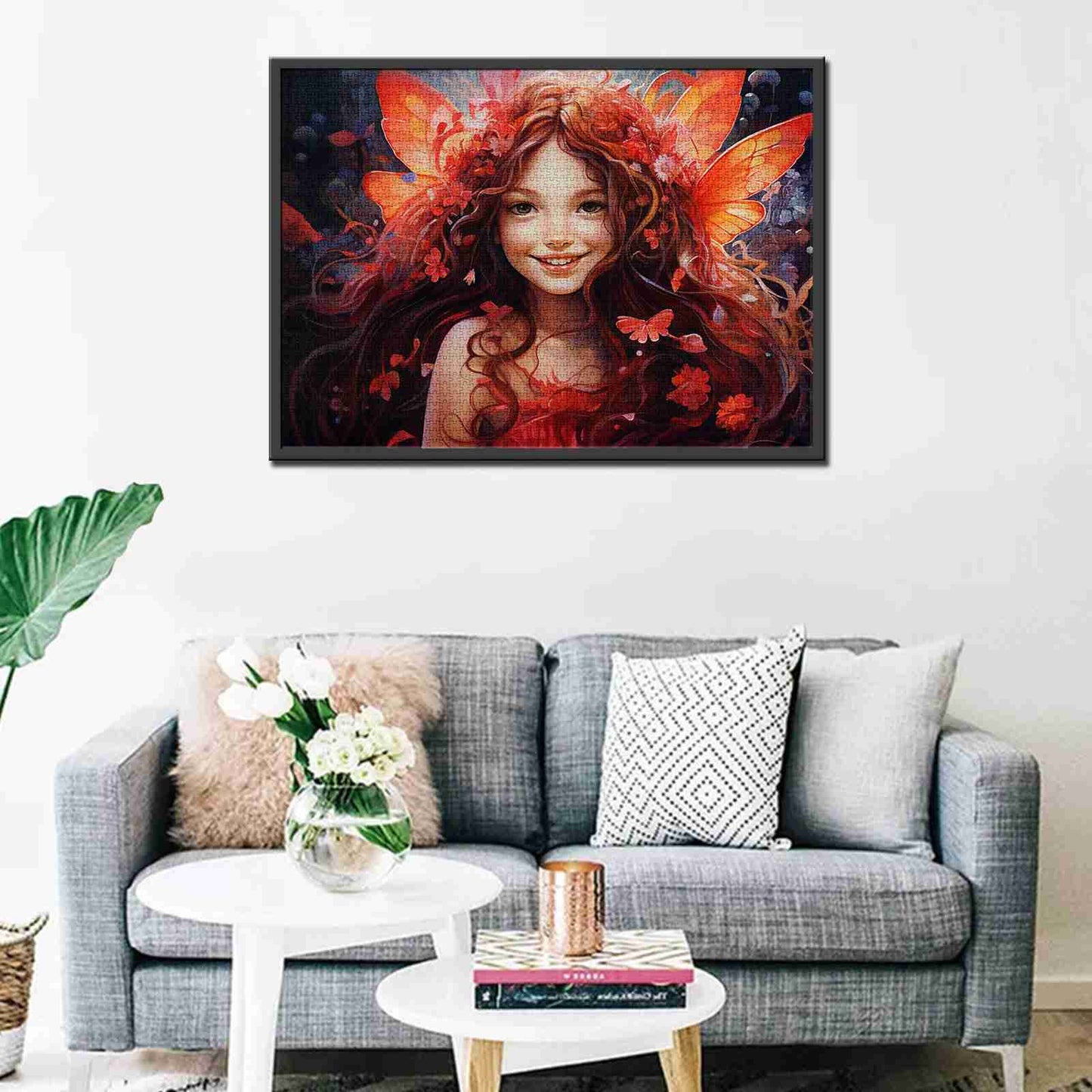 Radiant Fairy with Fiery Red Wings Jigsaw Puzzles