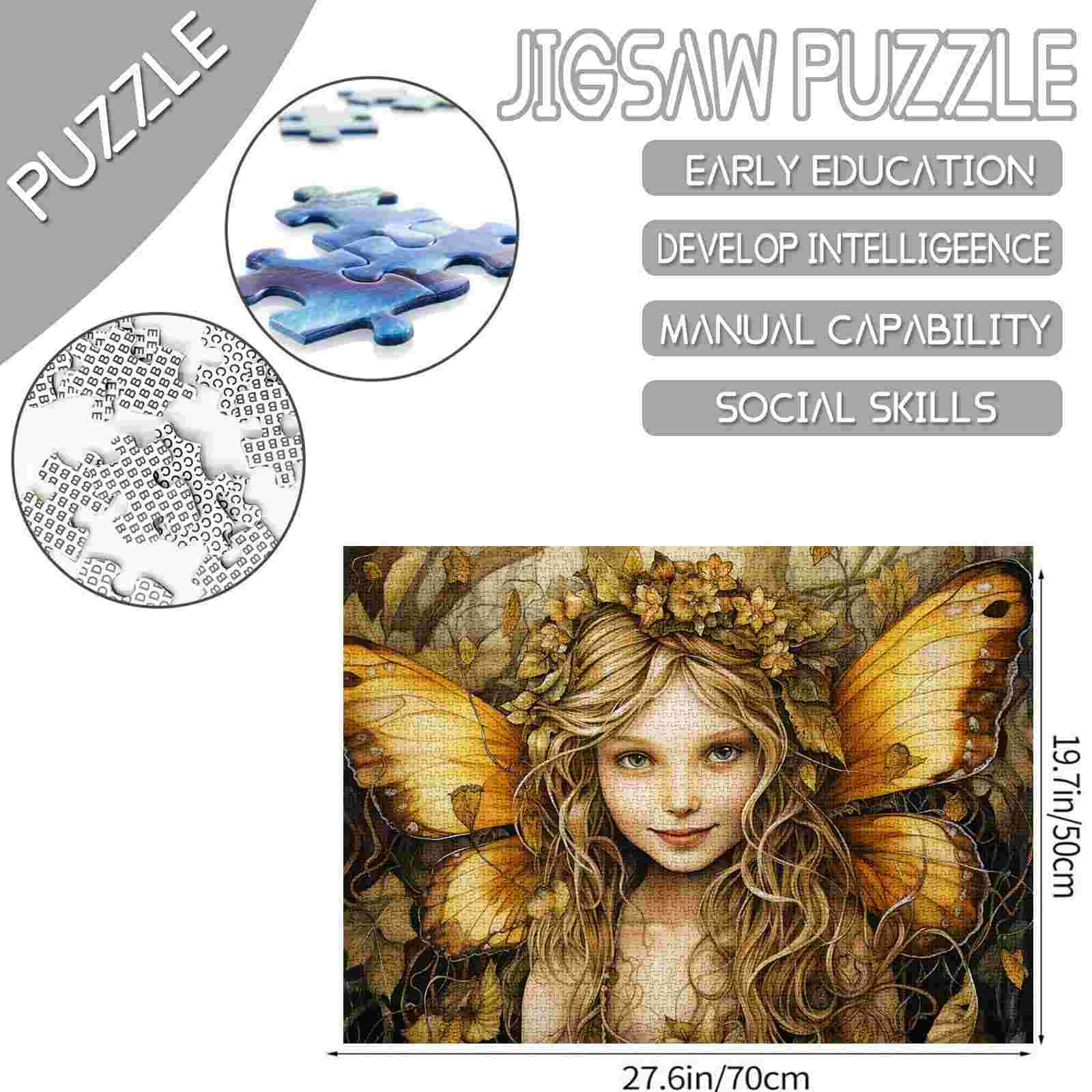 Golden Fairy with Autumn Wings Jigsaw Puzzles