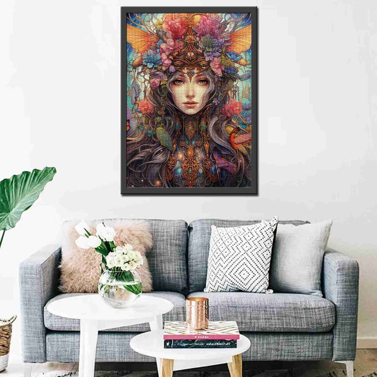 Majestic Fairy Queen with Floral Headdress Jigsaw Puzzles