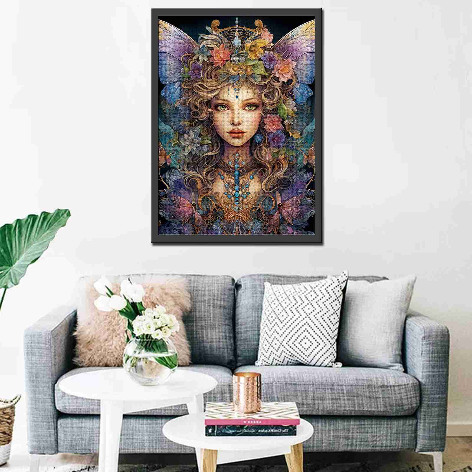 Mystical Fairy Queen with Floral Crown Jigsaw Puzzle