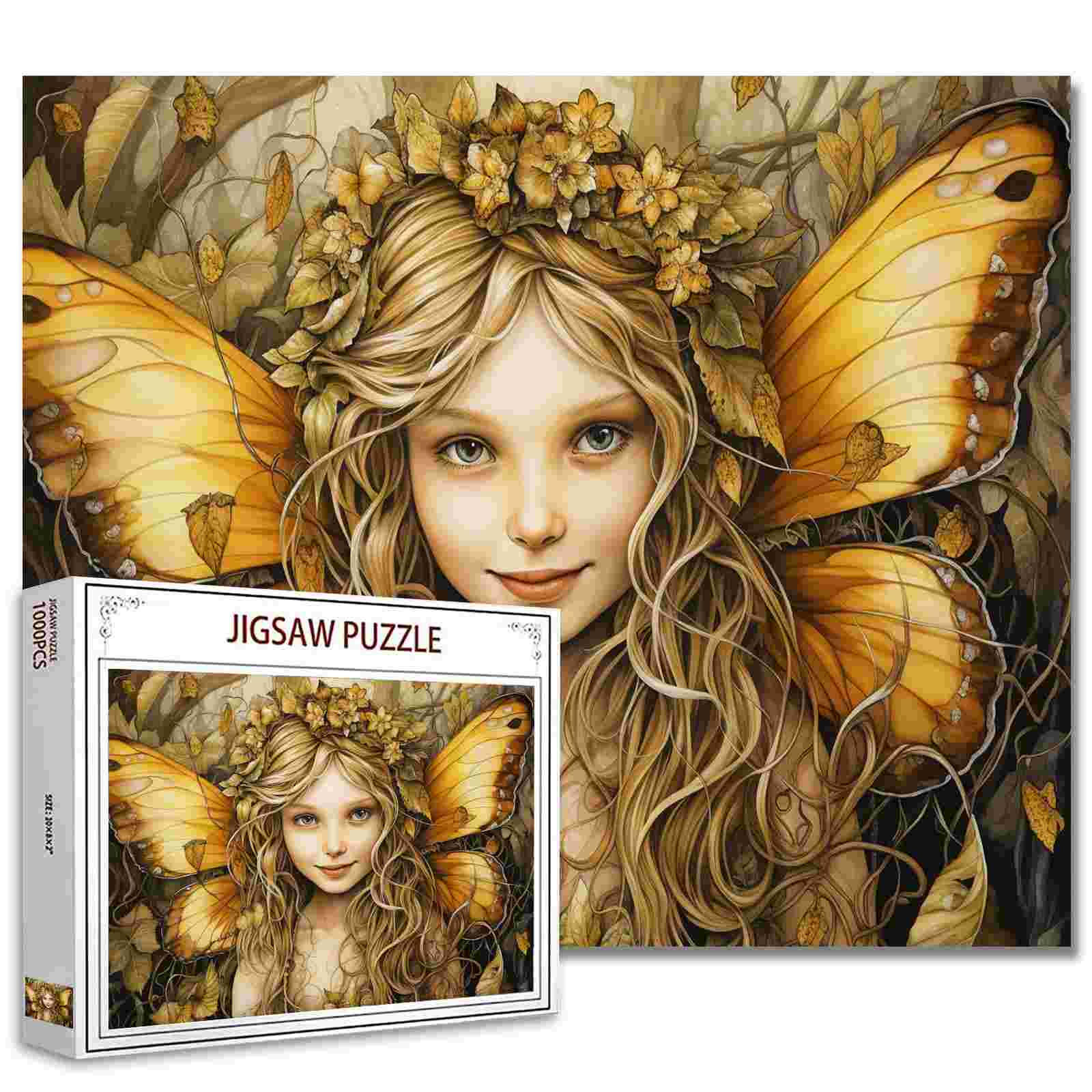 Golden Fairy with Autumn Wings Jigsaw Puzzles