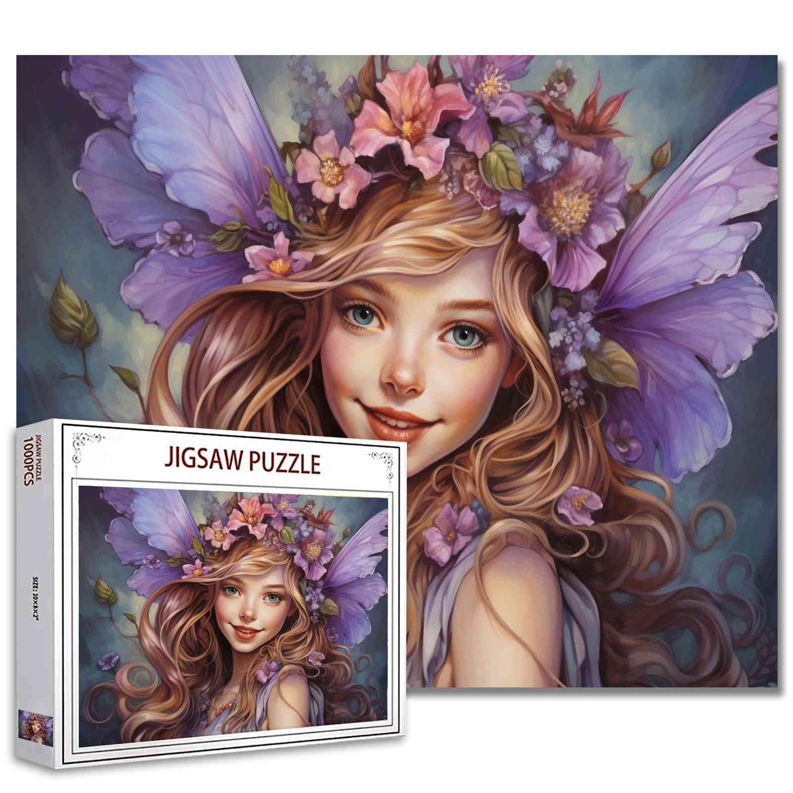 Charming Fairy with Lavender Wings Jigsaw Puzzles