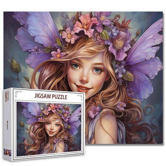 Charming Fairy with Lavender Wings Jigsaw Puzzles