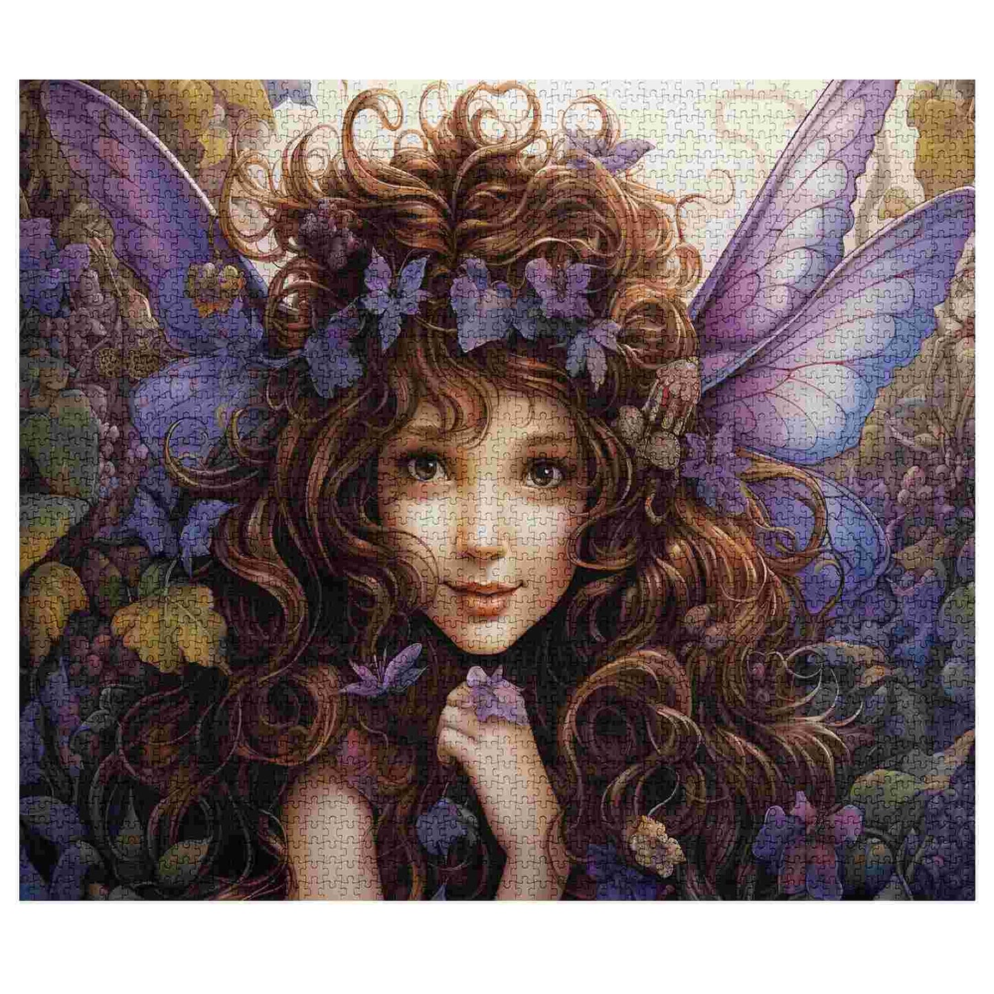 Sweet Fairy with Purple Wings Jigsaw Puzzles