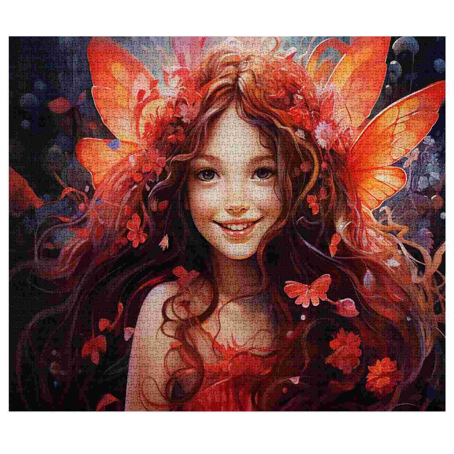 Radiant Fairy with Fiery Red Wings Jigsaw Puzzles