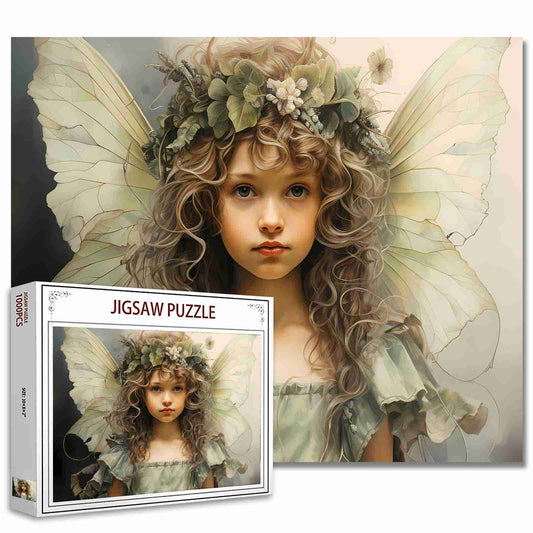 Serene Fairy with Leafy Crown Jigsaw Puzzles