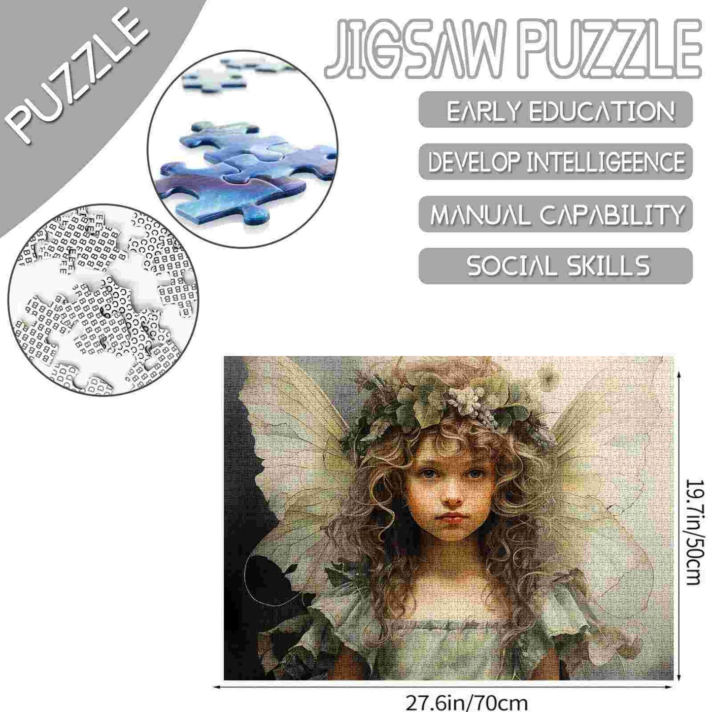 Serene Fairy with Leafy Crown Jigsaw Puzzles