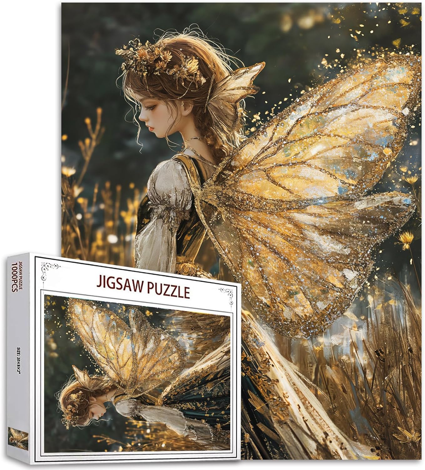 Golden Wings Fairy Angel Jigsaw Puzzles