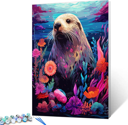 Fancy Seal Dog Paint by Numbers