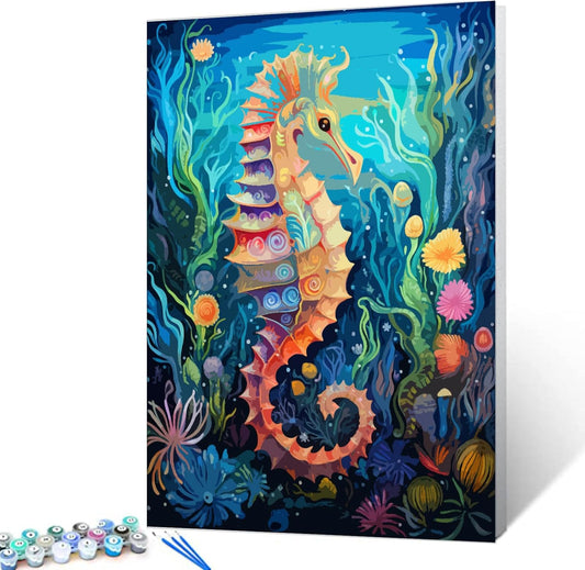 Fancy Sea Horse Paint by Numbers