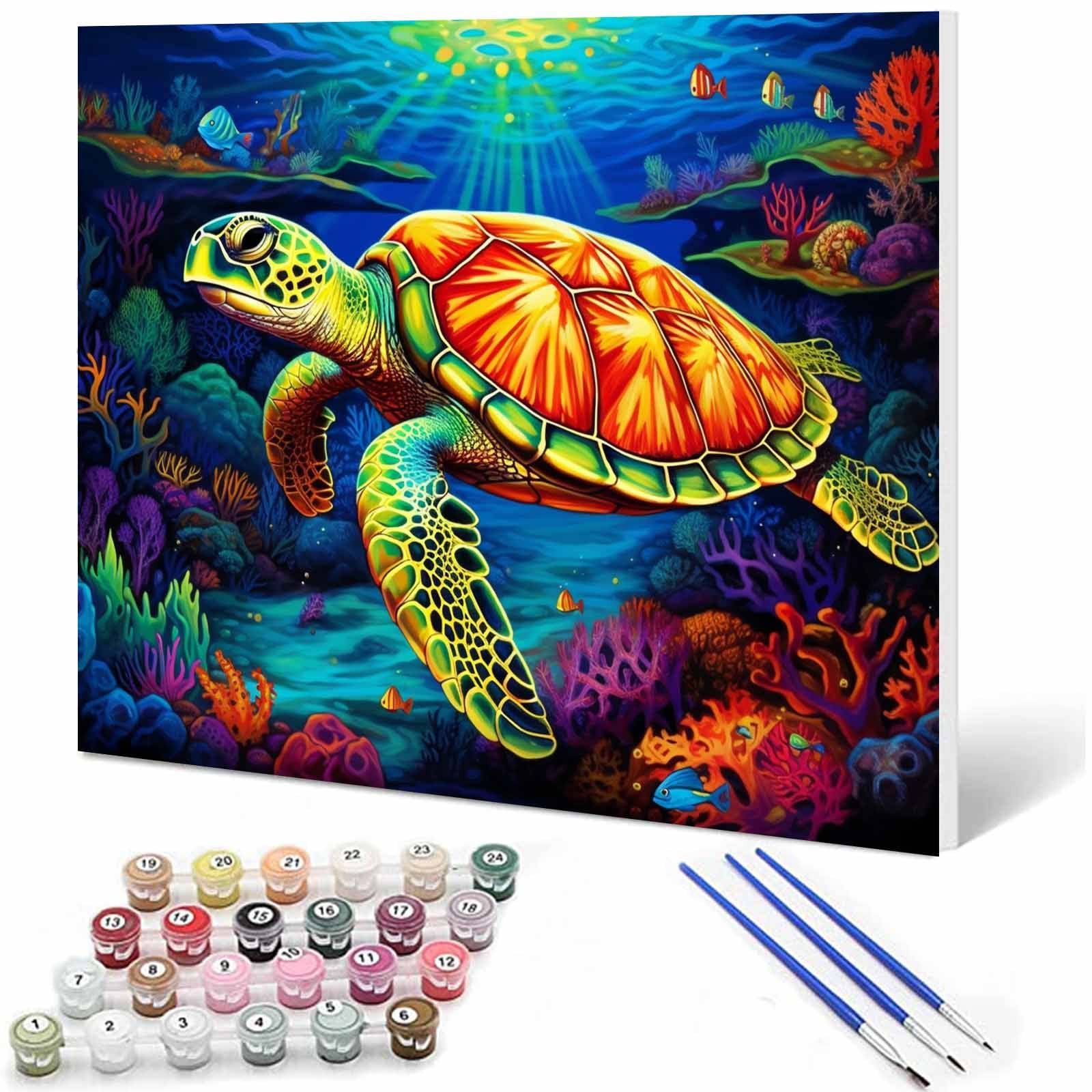 Fancy Sea Turtles Paint by Numbers – Tucocoo
