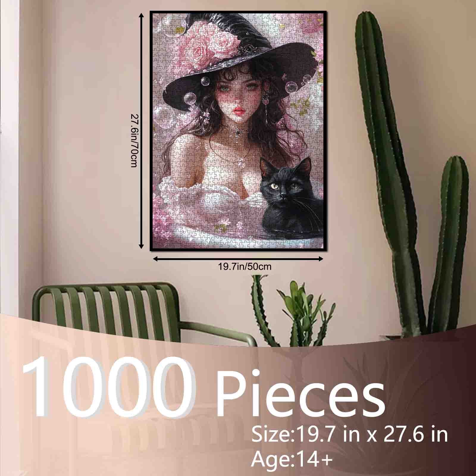 Fantasy Witch Girl in White Dress Jigsaw Puzzle