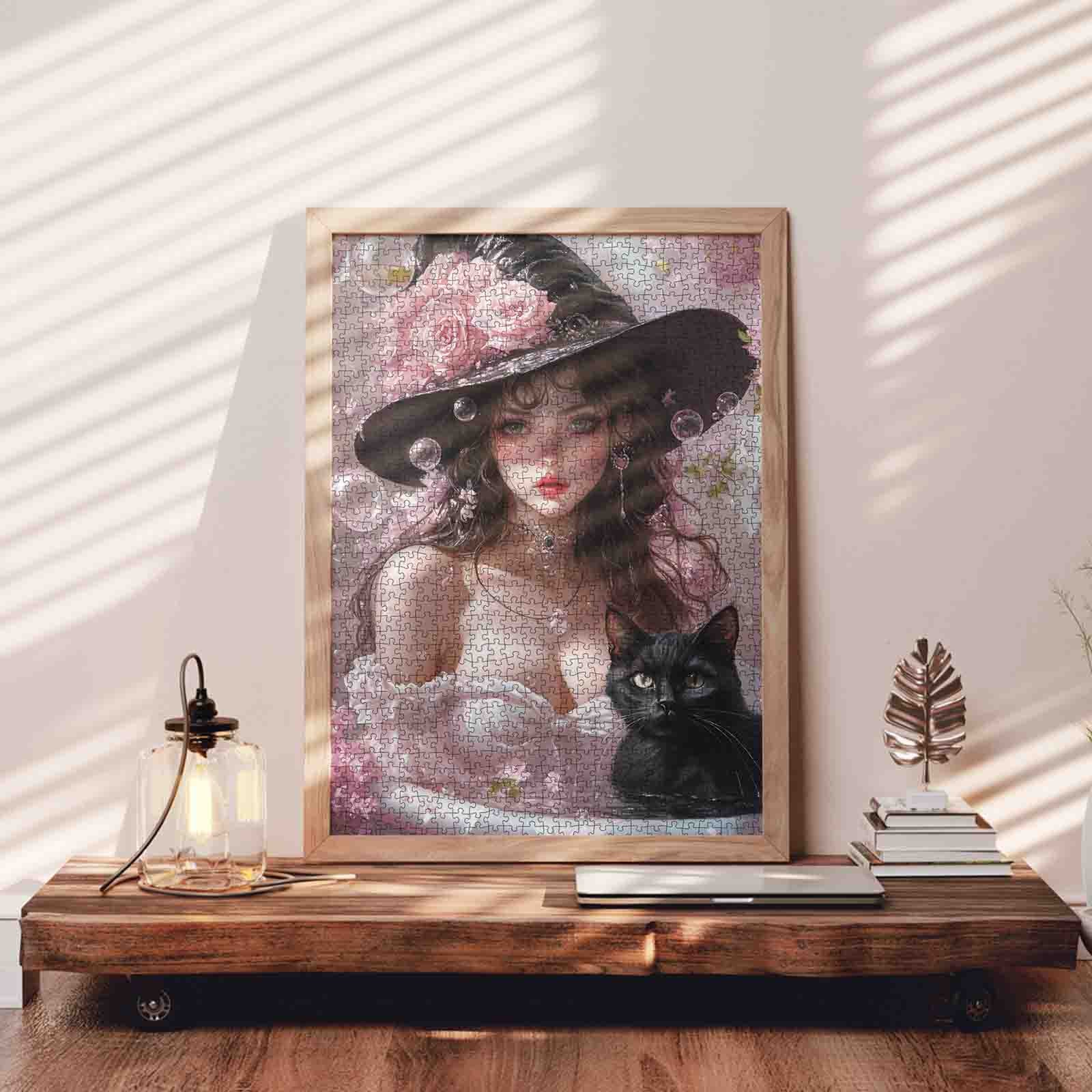 Fantasy Witch Girl in White Dress Jigsaw Puzzle