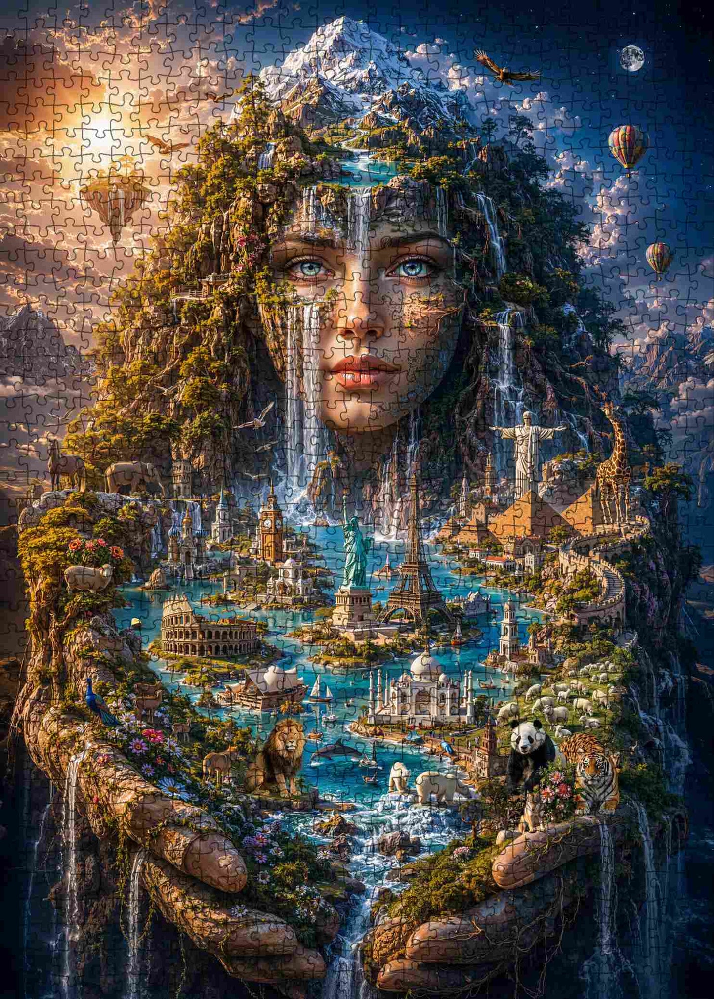 Fantasy World Landmarks Goddess Jigsaw Puzzle