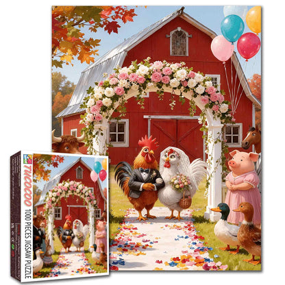 Farmyard Animal Wedding Barn Romance Jigsaw Puzzle