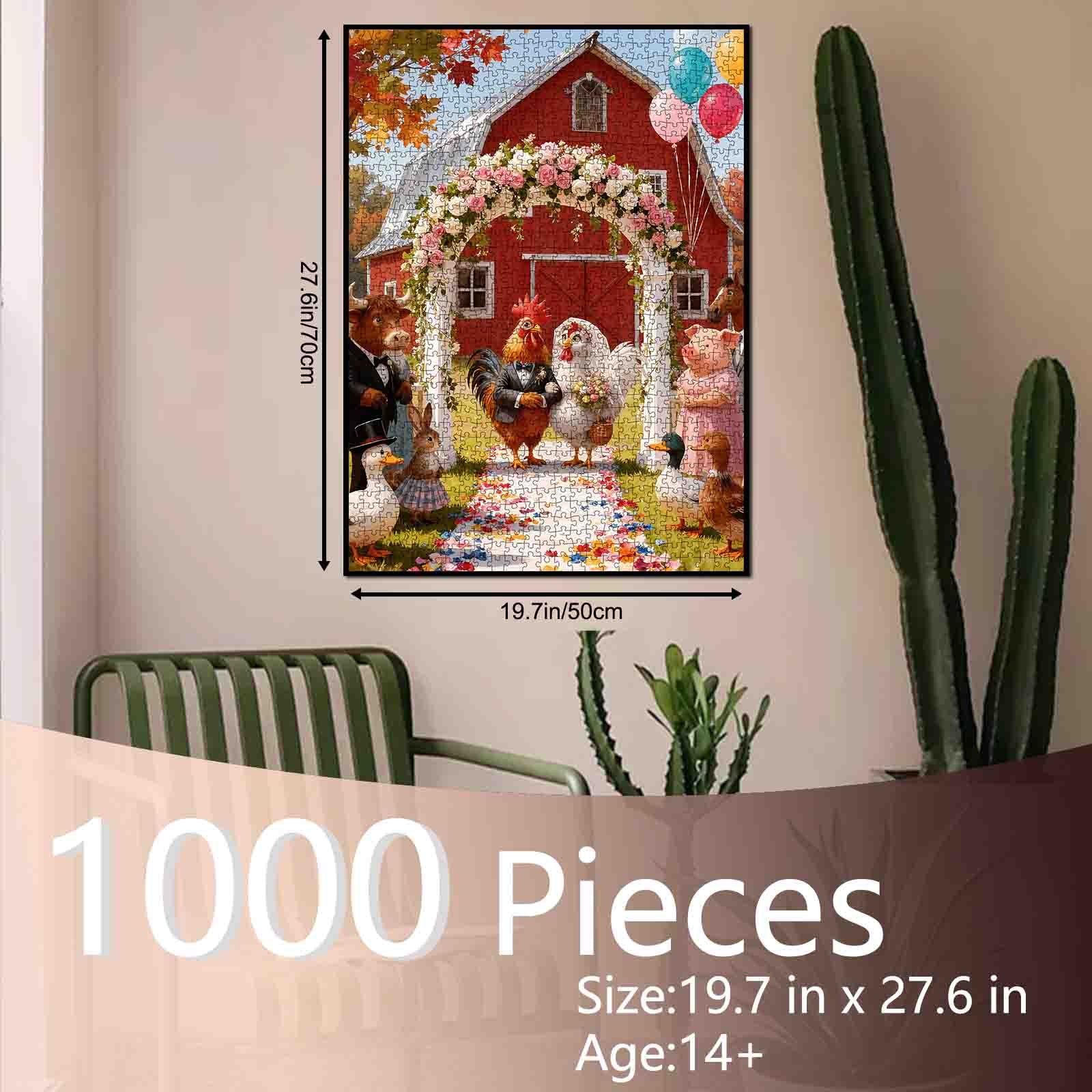 Farmyard Animal Wedding Barn Romance Jigsaw Puzzle