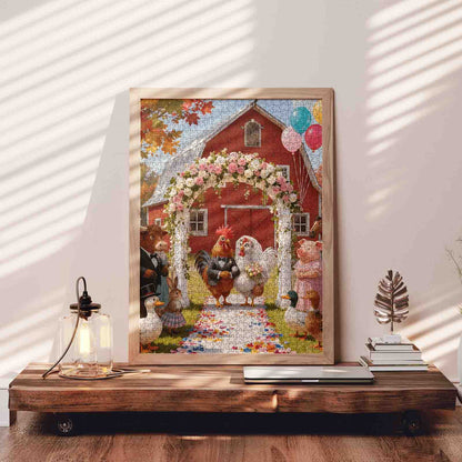 Farmyard Animal Wedding Barn Romance Jigsaw Puzzle