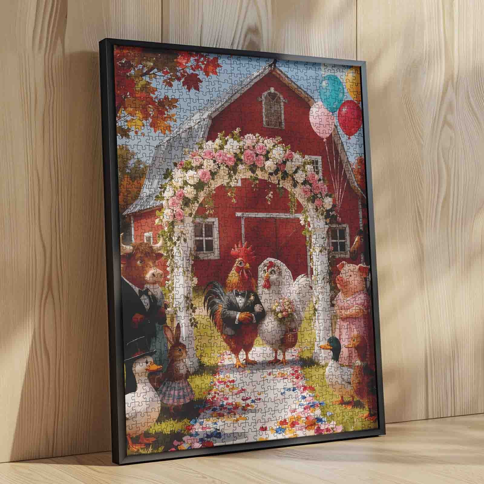 Farmyard Animal Wedding Barn Romance Jigsaw Puzzle