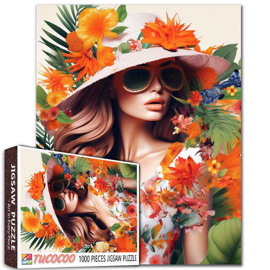 Fashion Model Wearing Sunglass Jigsaw Puzzle
