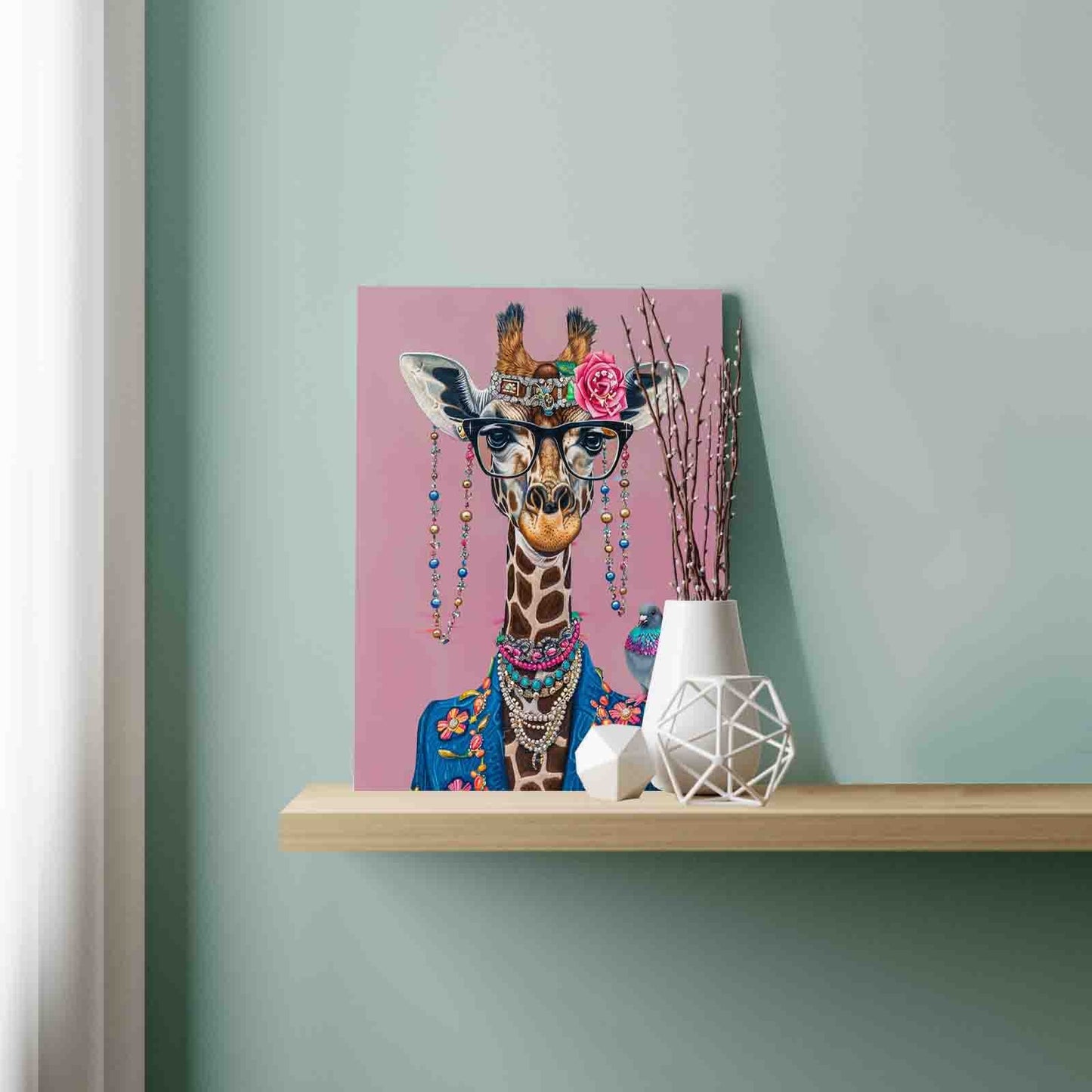 Fashionista Giraffe Portrait Paint by Numbers