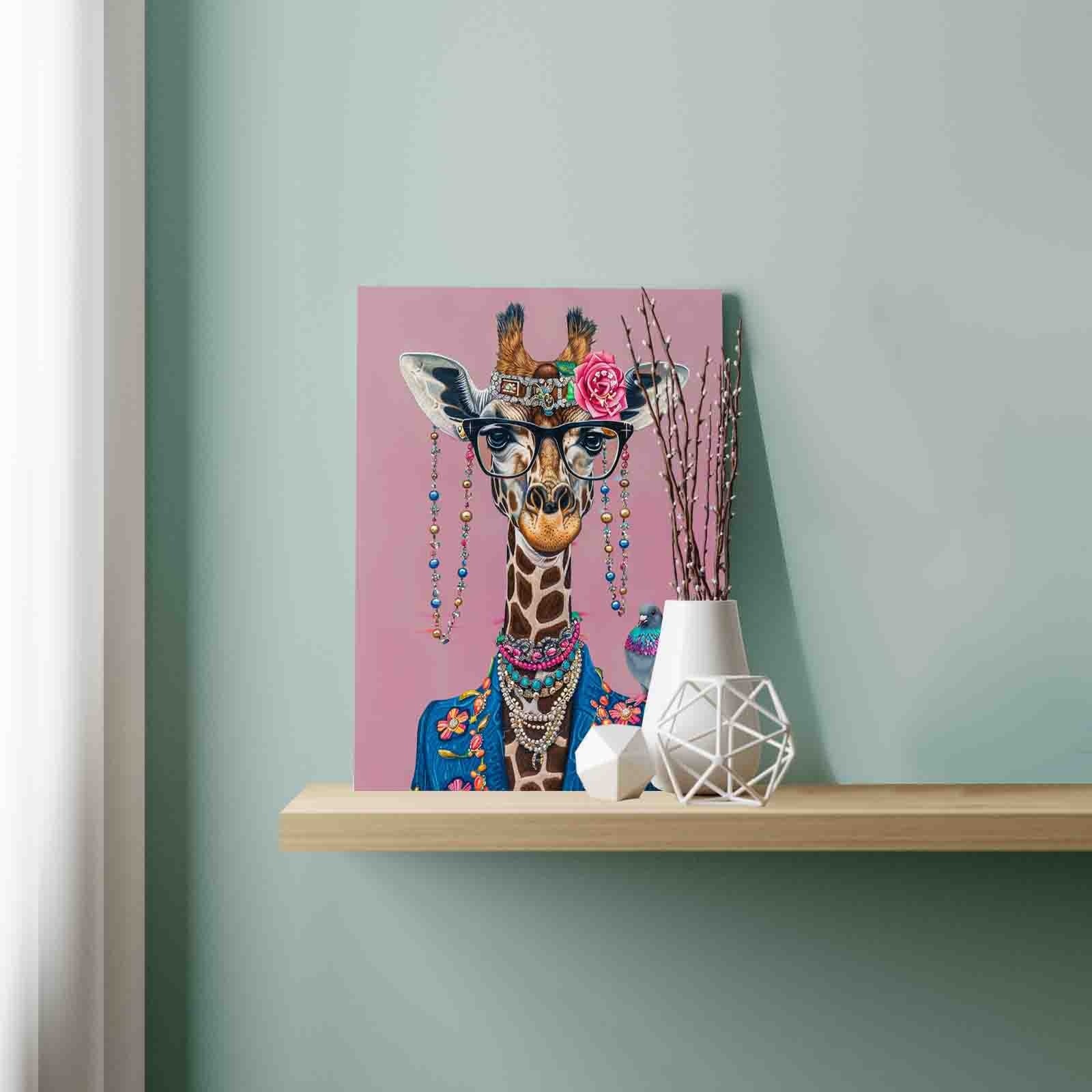 Fashionista Giraffe Portrait Paint by Numbers