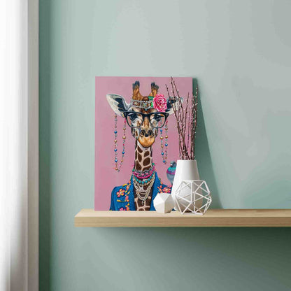 Fashionista Giraffe Portrait Paint by Numbers