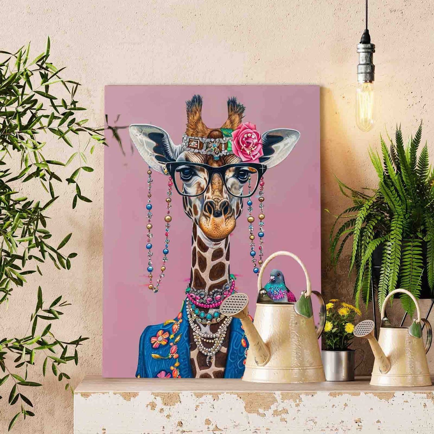 Fashionista Giraffe Portrait Paint by Numbers