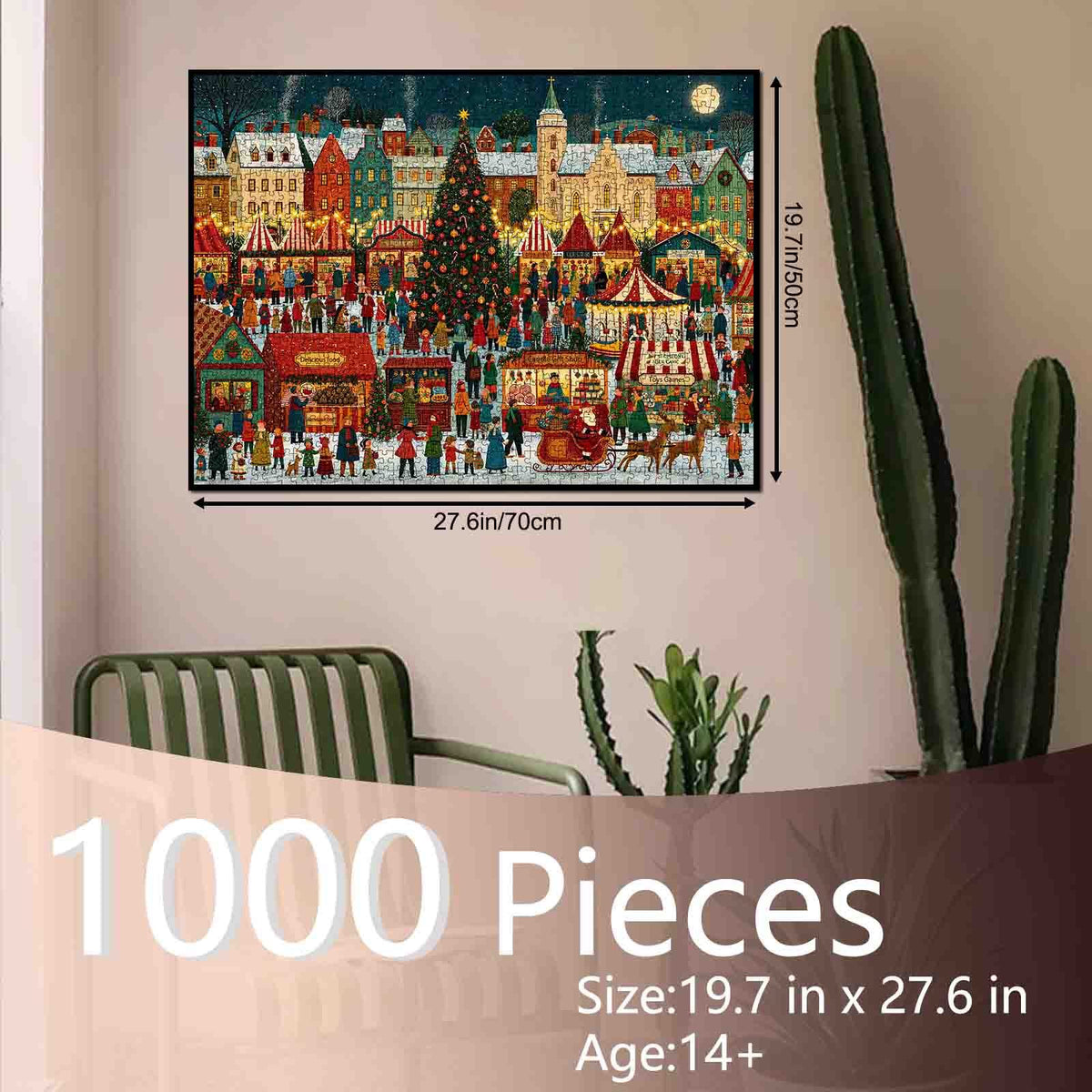 Festive Christmas Market Square Jigsaw Puzzle