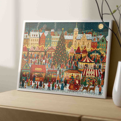 Festive Christmas Market Square Jigsaw Puzzle