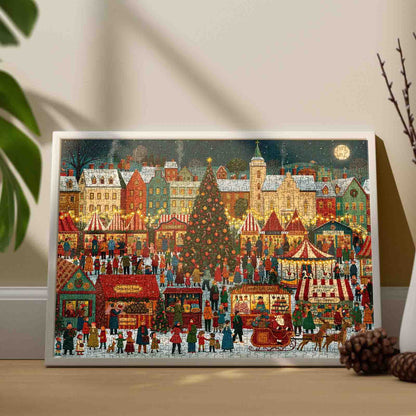 Festive Christmas Market Square Jigsaw Puzzle