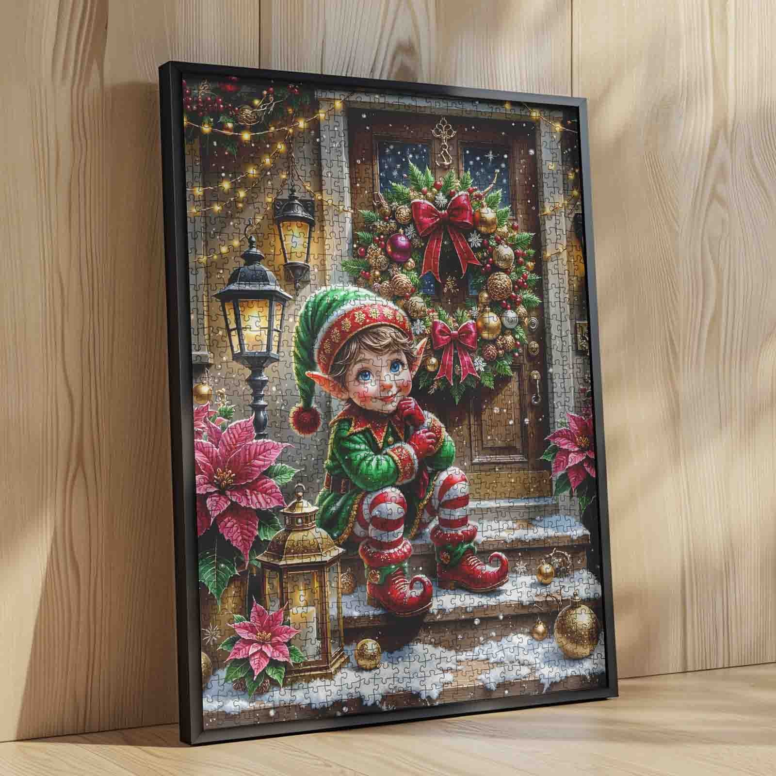 Festive Doorstep Elf Jigsaw Puzzle