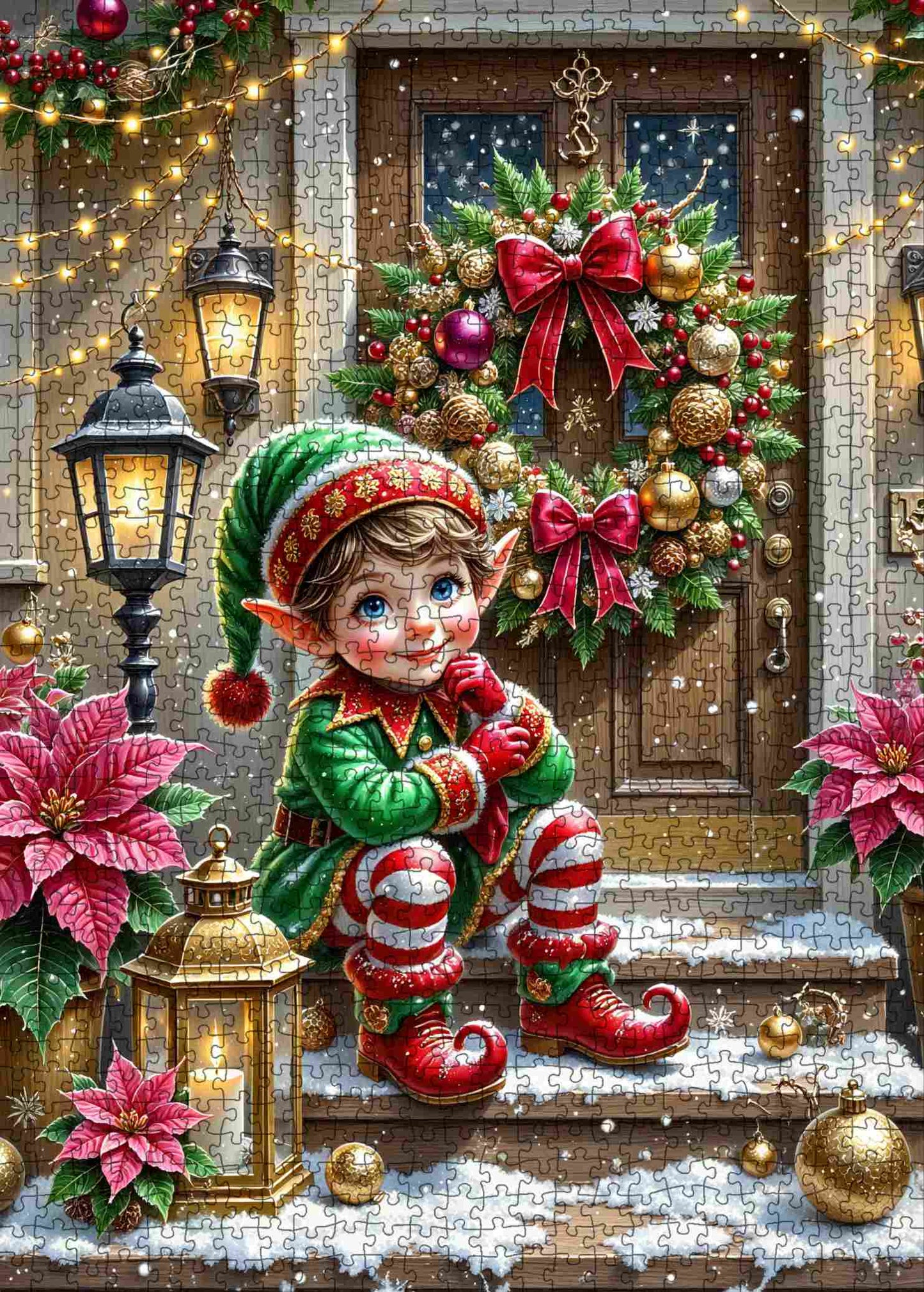 Festive Doorstep Elf Jigsaw Puzzle