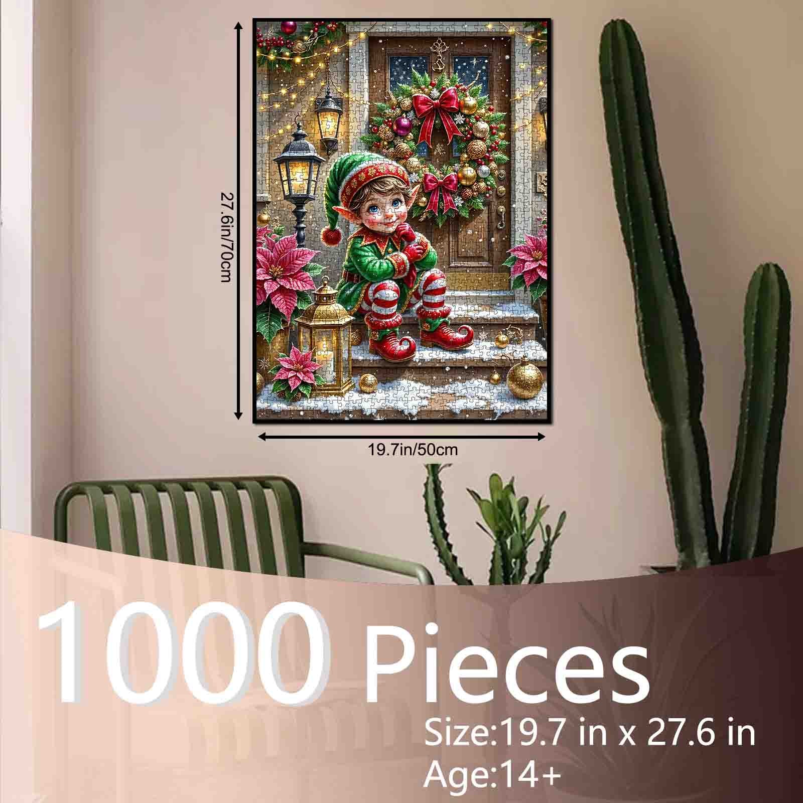 Festive Doorstep Elf Jigsaw Puzzle