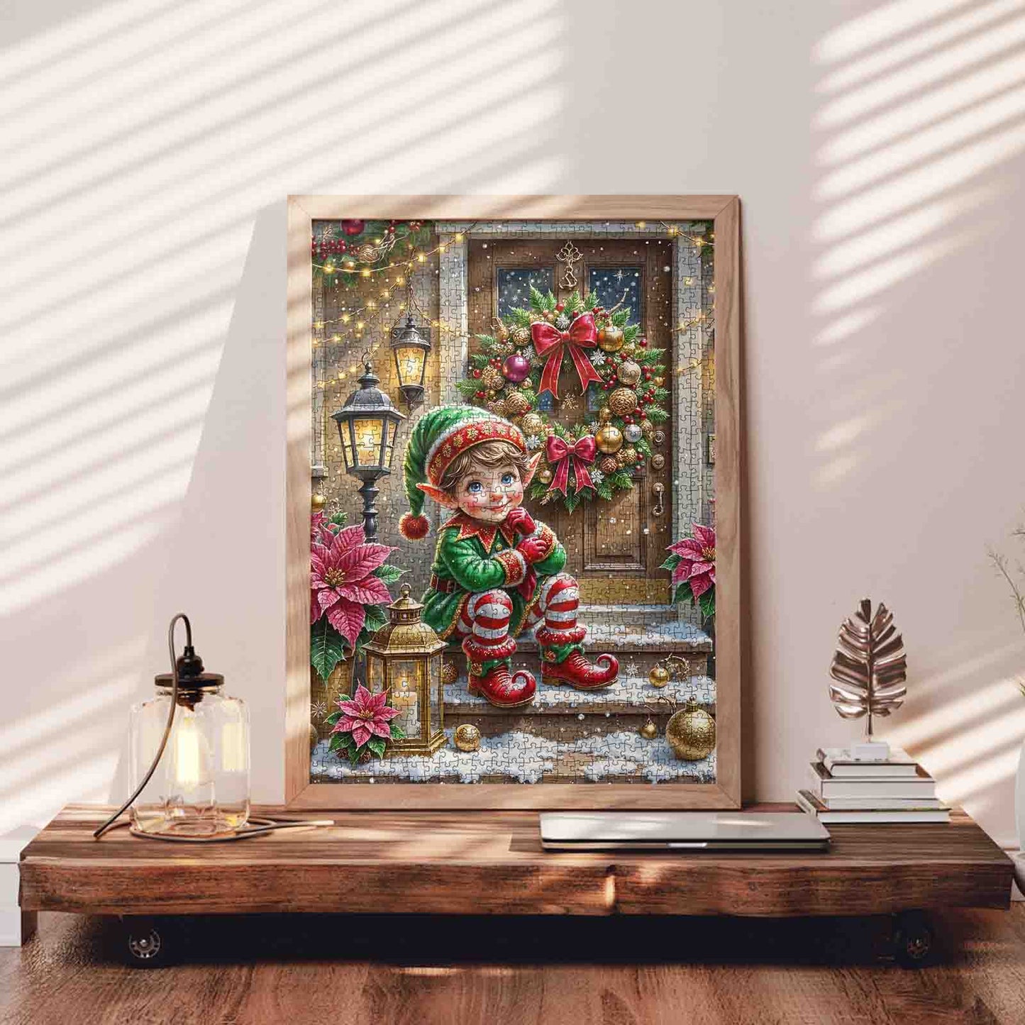 Festive Doorstep Elf Jigsaw Puzzle