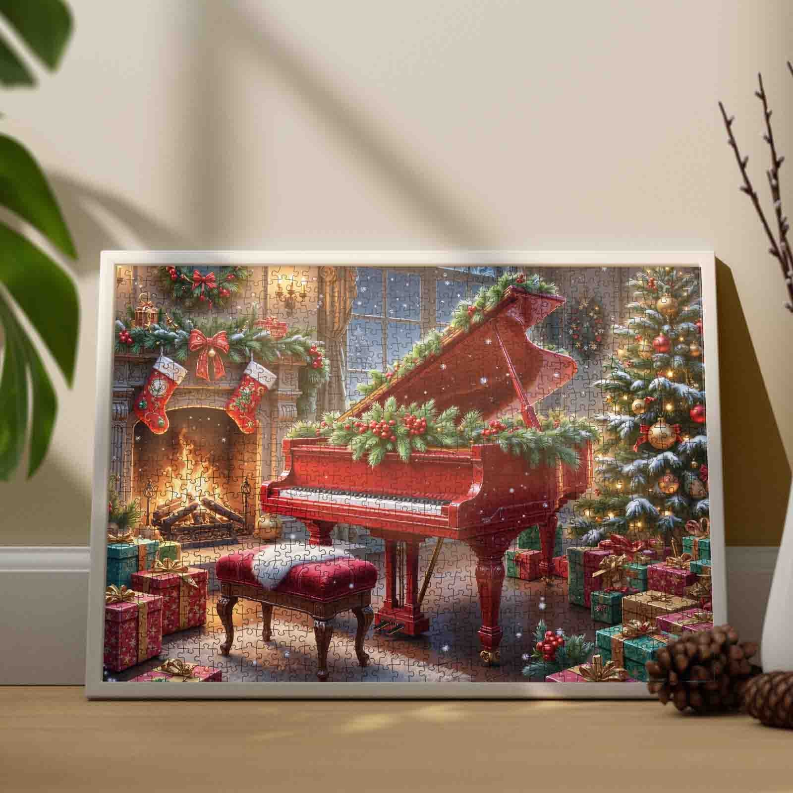 Festive Red Piano by Christmas Hearth Jigsaw Puzzle