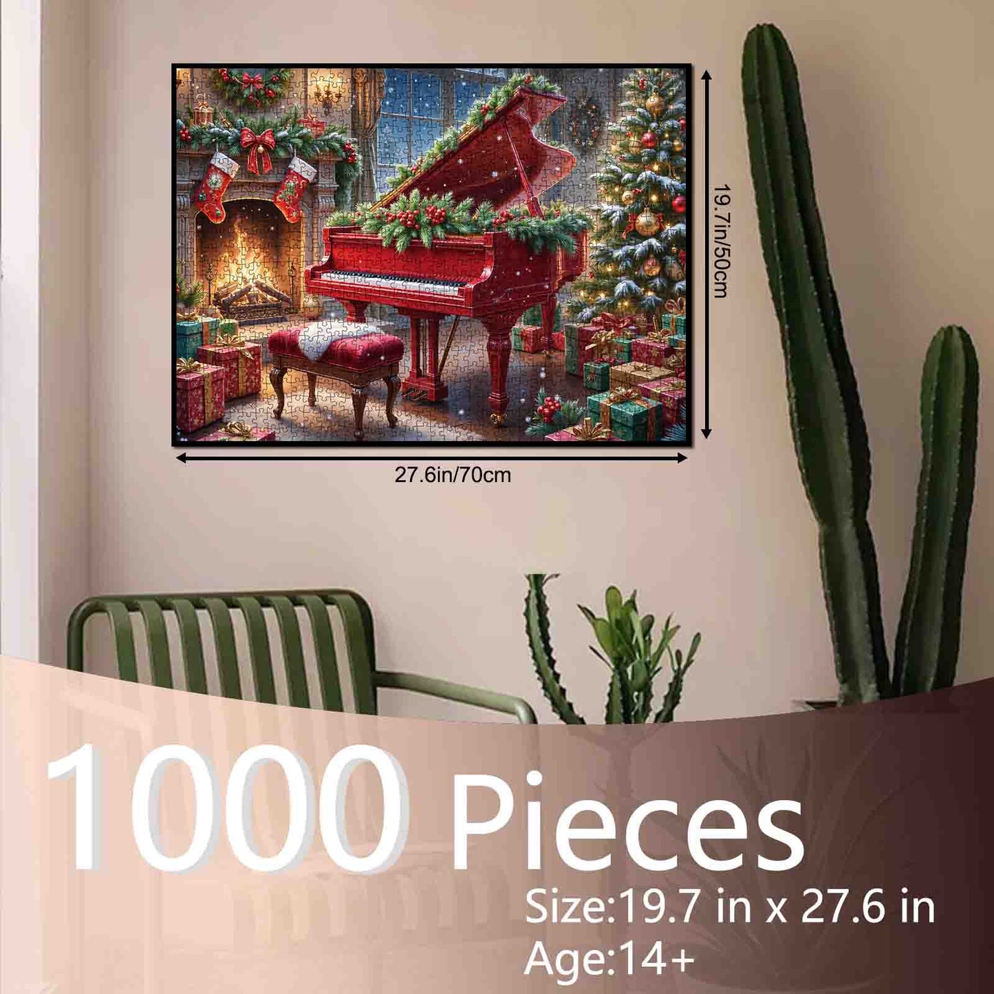 Festive Red Piano by Christmas Hearth Jigsaw Puzzle
