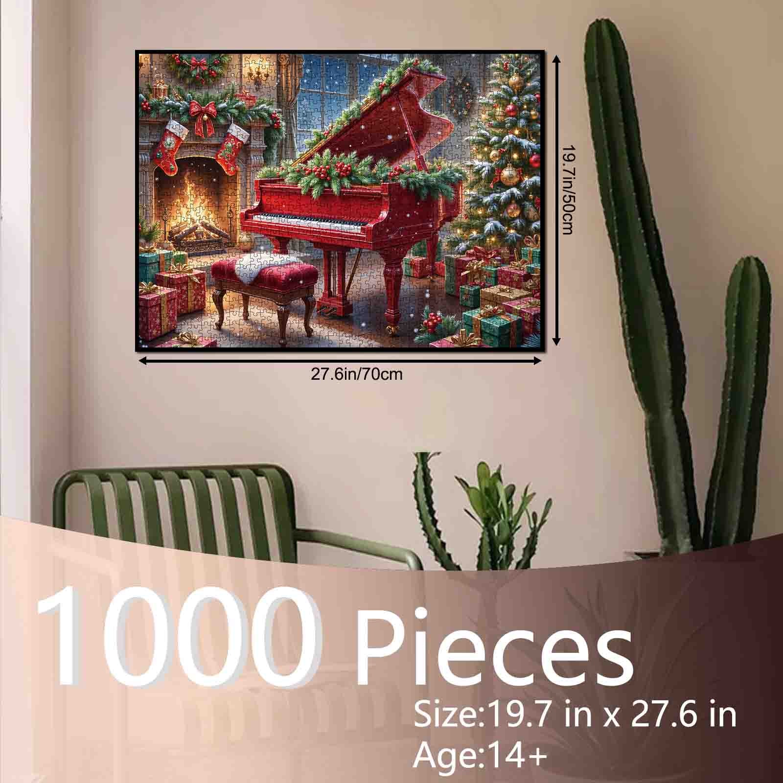 Festive Red Piano by Christmas Hearth Jigsaw Puzzle