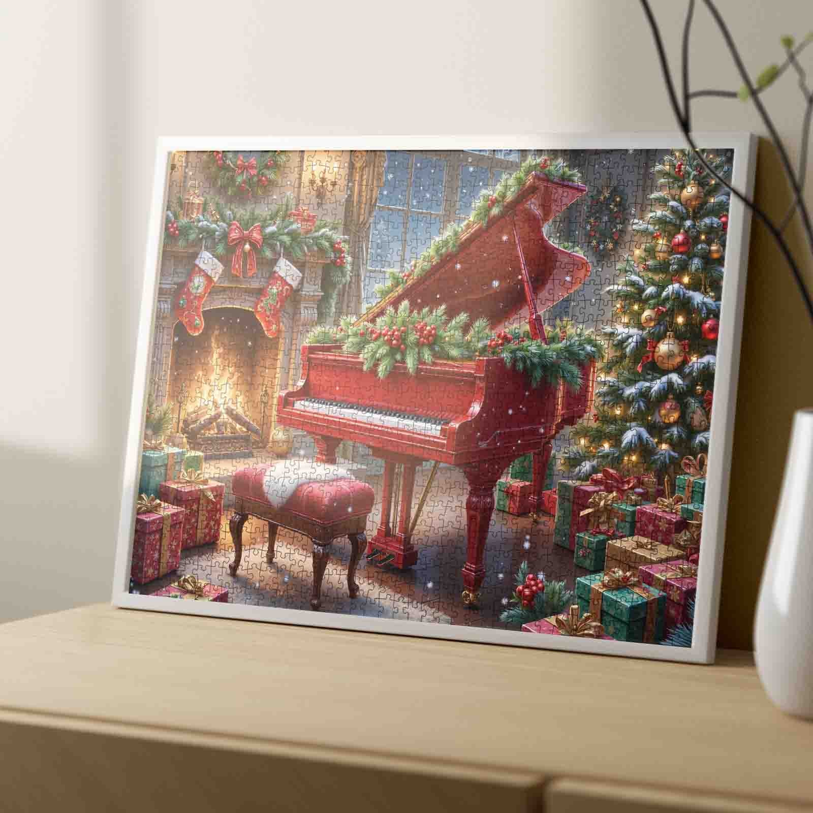 Festive Red Piano by Christmas Hearth Jigsaw Puzzle